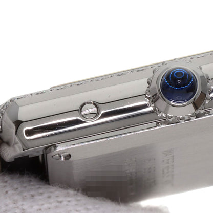 CARTIER Tank Must de Cartier SM Diamond Watches W4TA0016 Stainless Steel/Leather Ladies