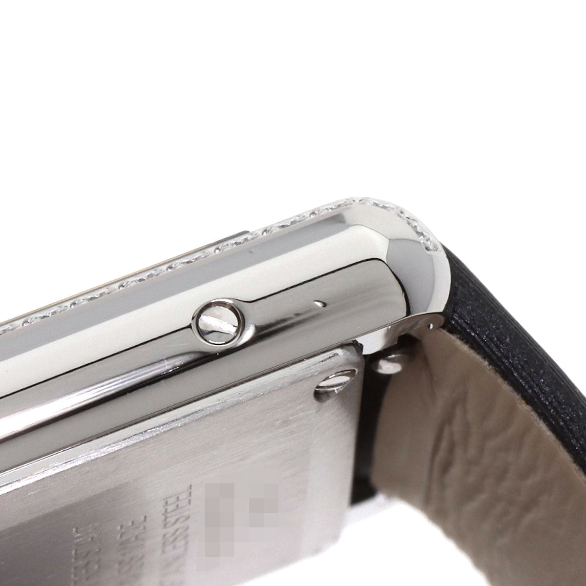 CARTIER Tank Must de Cartier SM Diamond Watches W4TA0016 Stainless Steel/Leather Ladies