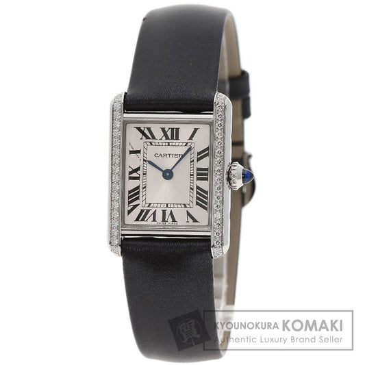 CARTIER Tank Must de Cartier SM Diamond Watches W4TA0016 Stainless Steel/Leather Ladies