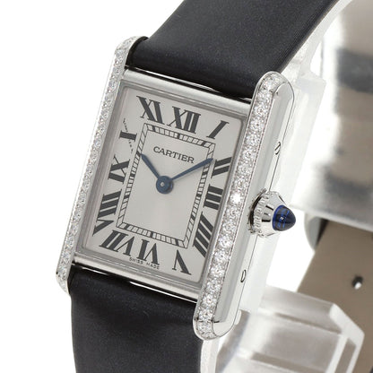 CARTIER Tank Must de Cartier SM Diamond Watches W4TA0016 Stainless Steel/Leather Ladies