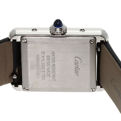 CARTIER Tank Must de Cartier SM Diamond Watches W4TA0016 Stainless Steel/Leather Ladies