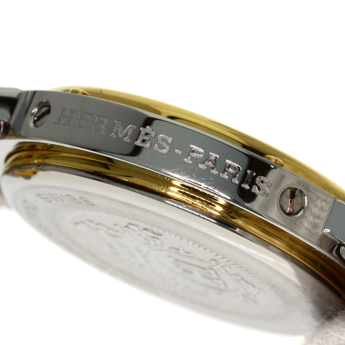 HERMES Clipper Watches Stainless Steel/SSxGP Ladies