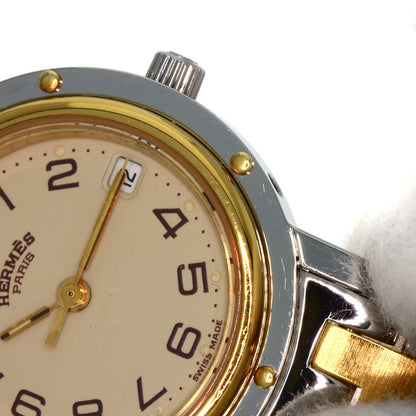 HERMES Clipper Watches Stainless Steel/SSxGP Ladies