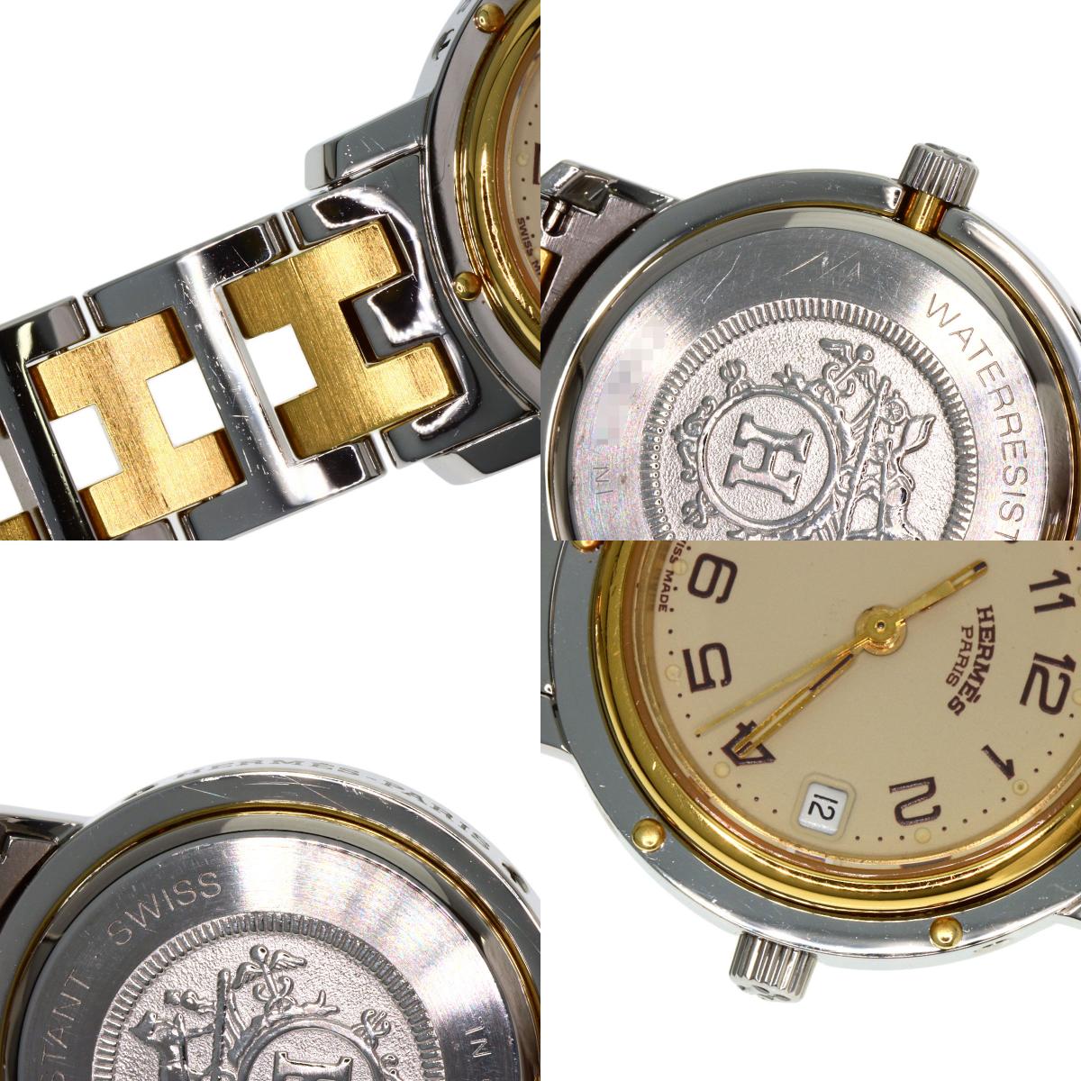 HERMES Clipper Watches Stainless Steel/SSxGP Ladies