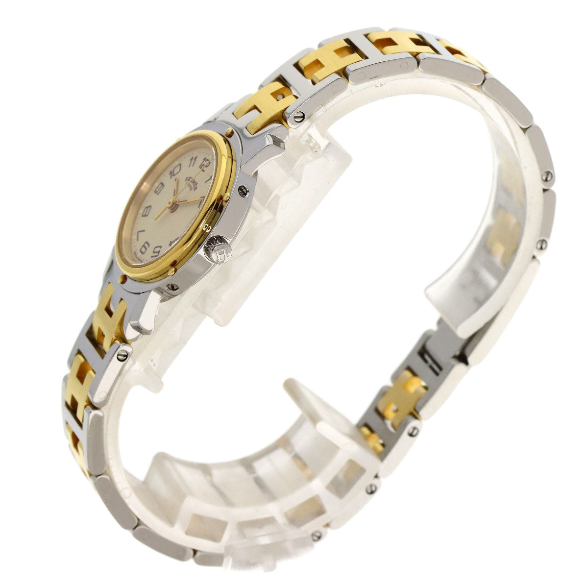 HERMES Clipper Watches Stainless Steel/SSxGP Ladies