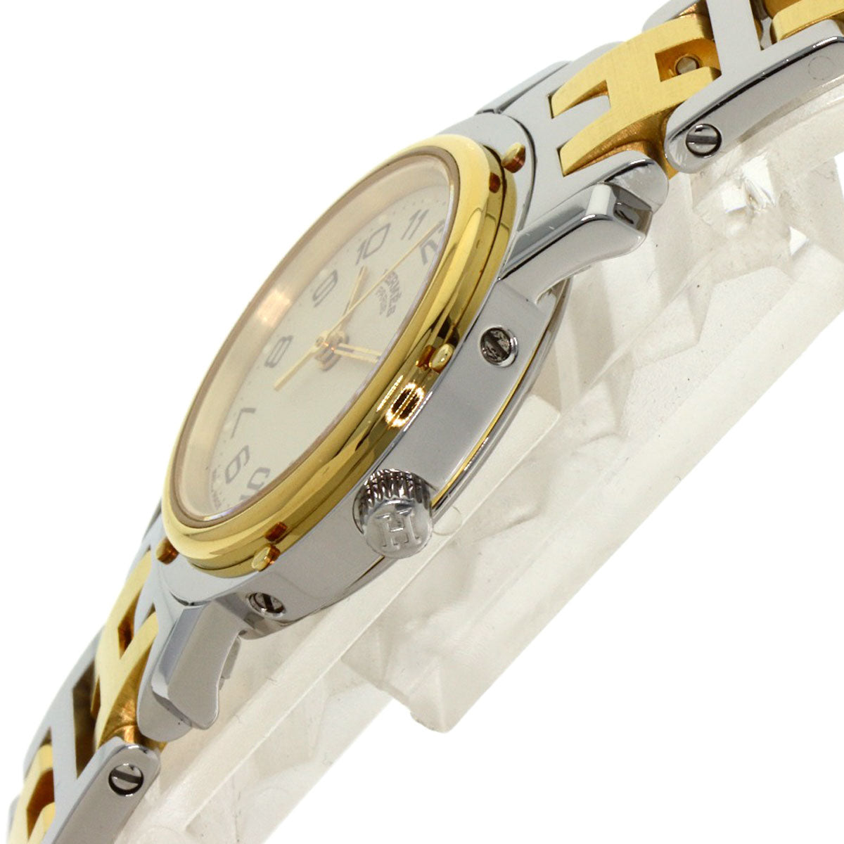 HERMES Clipper Watches Stainless Steel/SSxGP Ladies