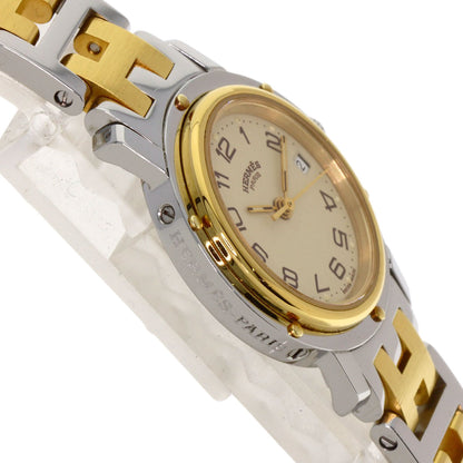 HERMES Clipper Watches Stainless Steel/SSxGP Ladies