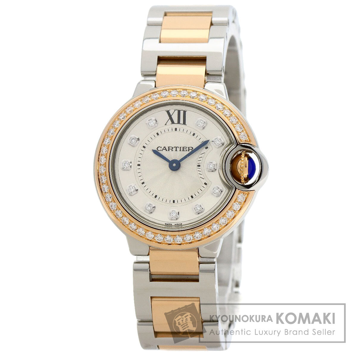 CARTIER Baron Blue 1.1 " Watches W3BB0009 Stainless Steel/SSxK18PG Ladies