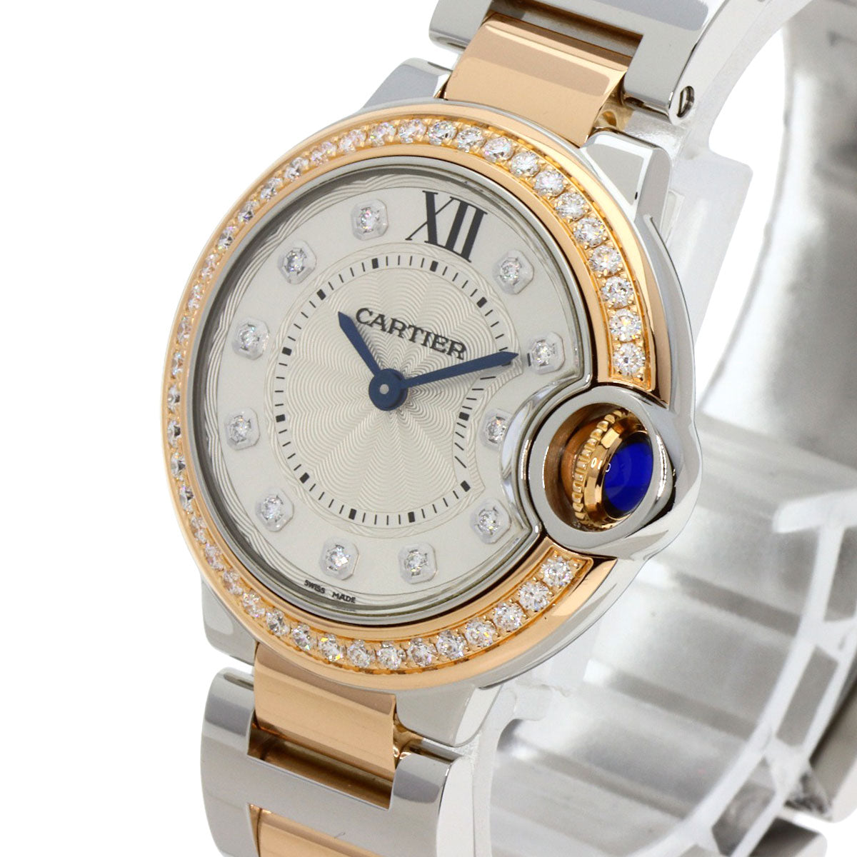 CARTIER Baron Blue 1.1 " Watches W3BB0009 Stainless Steel/SSxK18PG Ladies