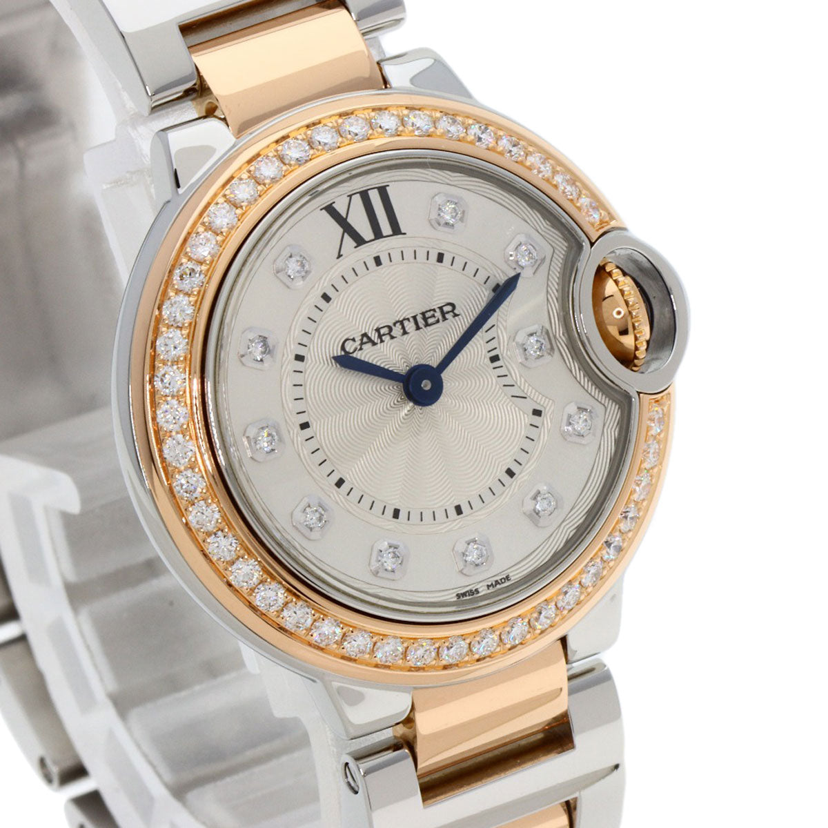 CARTIER Baron Blue 1.1 " Watches W3BB0009 Stainless Steel/SSxK18PG Ladies