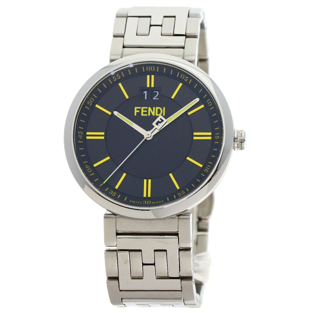 FENDI Forever Date Watches Stainless Steel/Stainless Steel mens