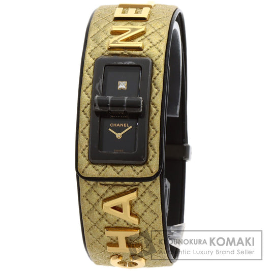CHANEL Code Coco Cyber Gold 1P Diamond Watches H7945 Stainless Steel/Leather Ladies