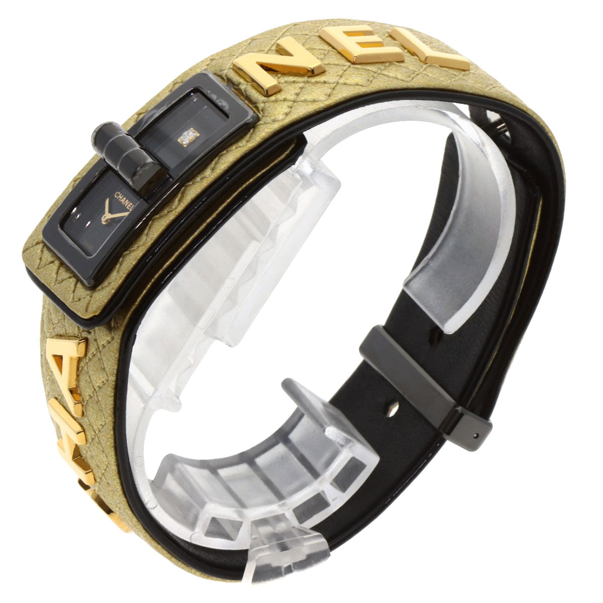 CHANEL Code Coco Cyber Gold 1P Diamond Watches H7945 Stainless Steel/Leather Ladies