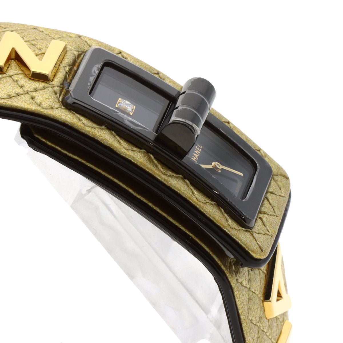 CHANEL Code Coco Cyber Gold 1P Diamond Watches H7945 Stainless Steel/Leather Ladies