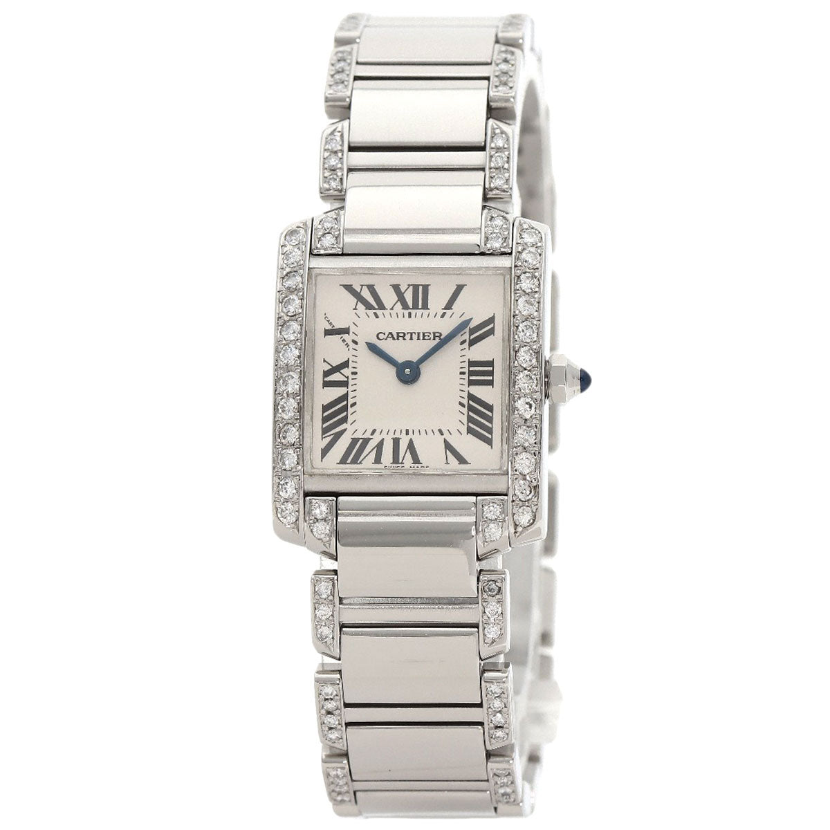 CARTIER Tank Française SM After Diamond Watches W51008Q3 Stainless Steel/Stainless Steel Ladies