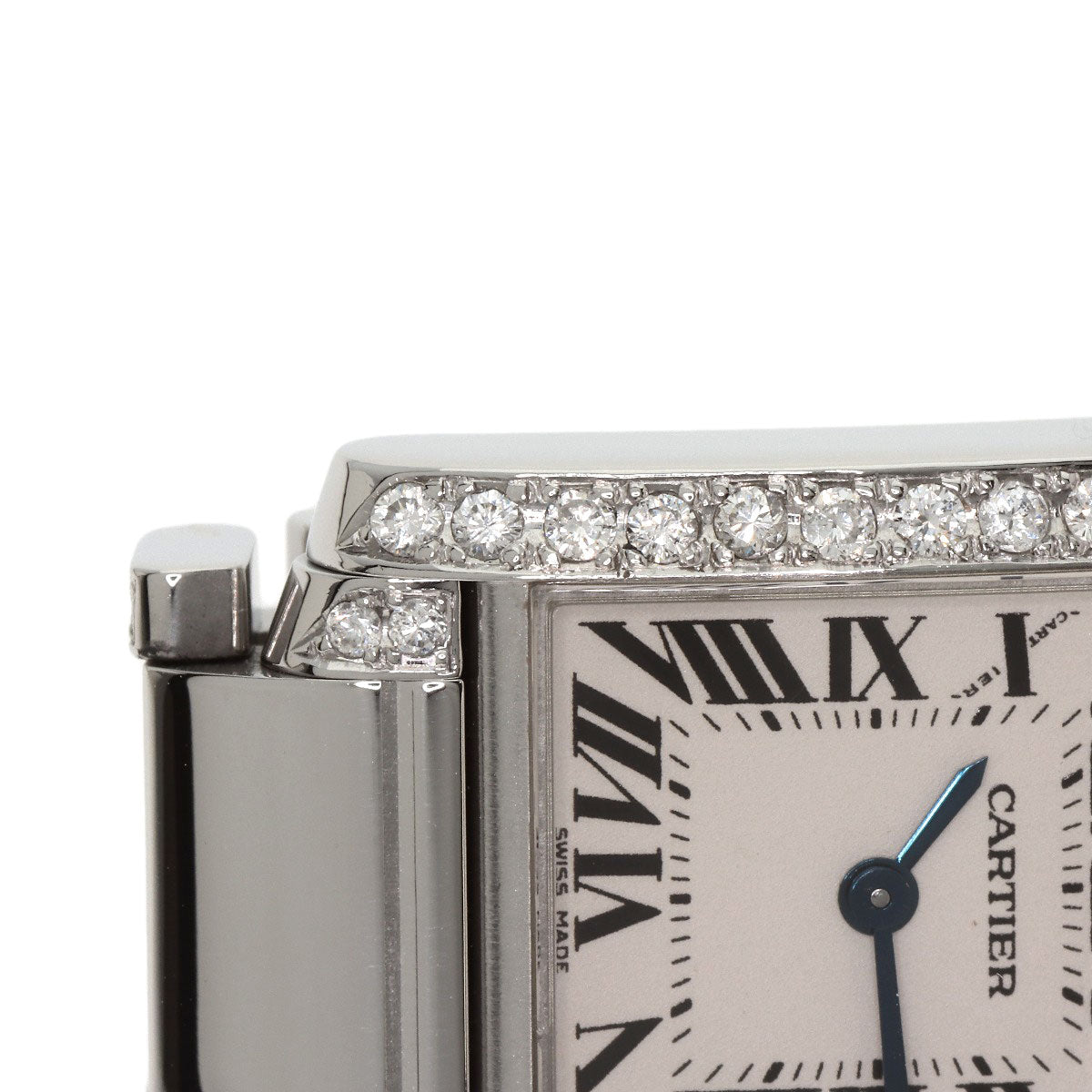 CARTIER Tank Française SM After Diamond Watches W51008Q3 Stainless Steel/Stainless Steel Ladies