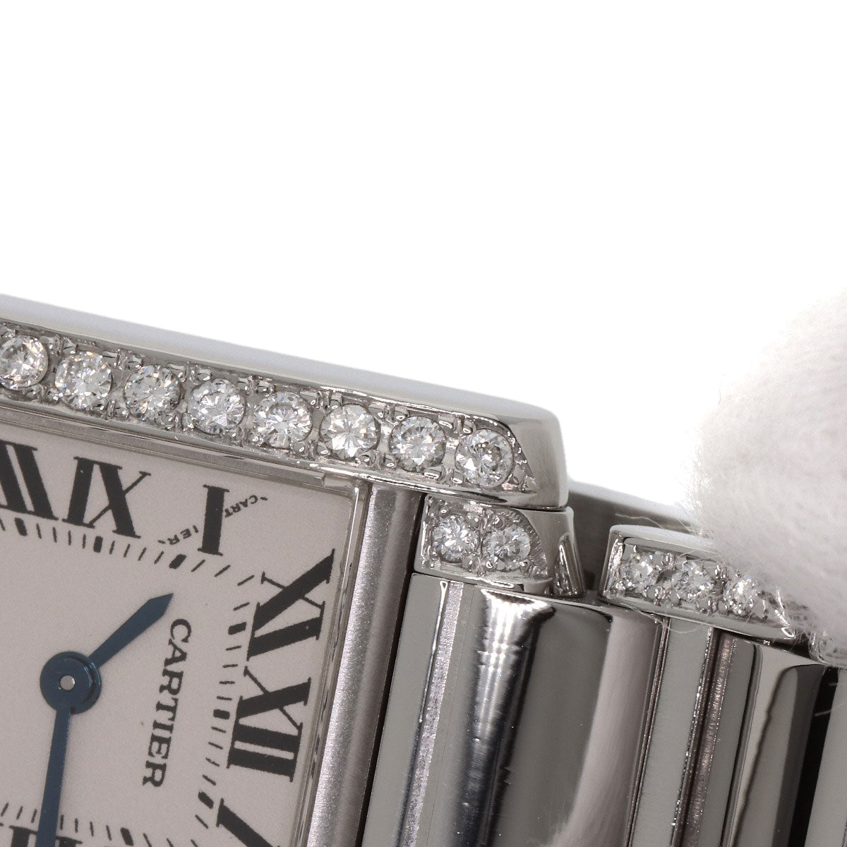 CARTIER Tank Française SM After Diamond Watches W51008Q3 Stainless Steel/Stainless Steel Ladies