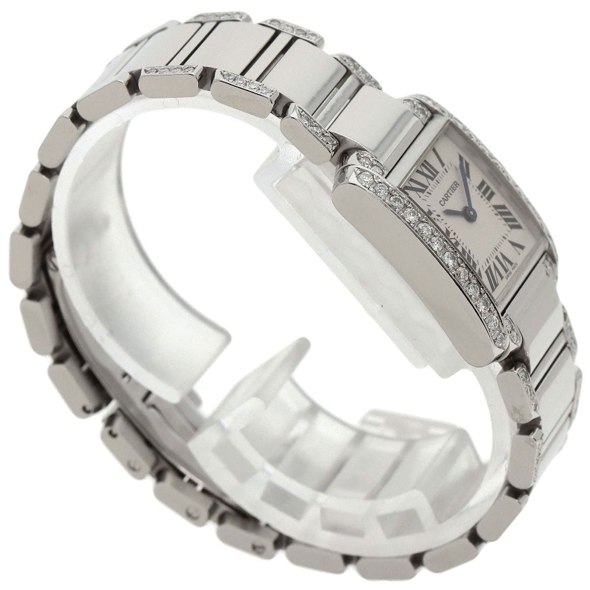 CARTIER Tank Française SM After Diamond Watches W51008Q3 Stainless Steel/Stainless Steel Ladies