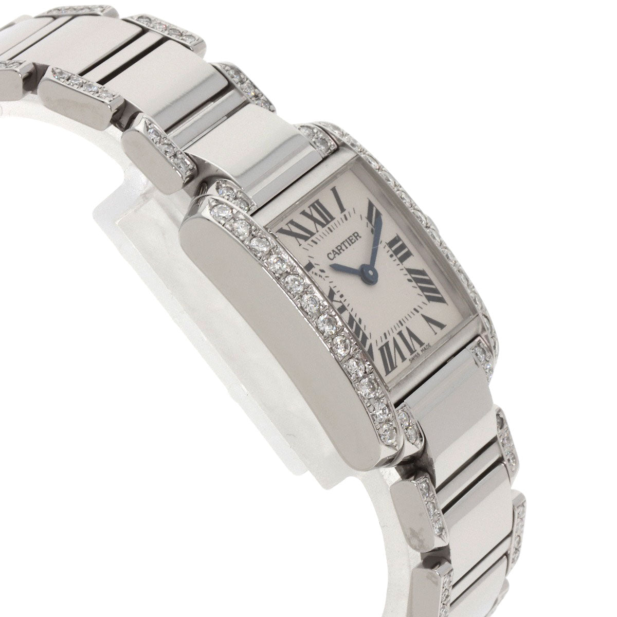 CARTIER Tank Française SM After Diamond Watches W51008Q3 Stainless Steel/Stainless Steel Ladies