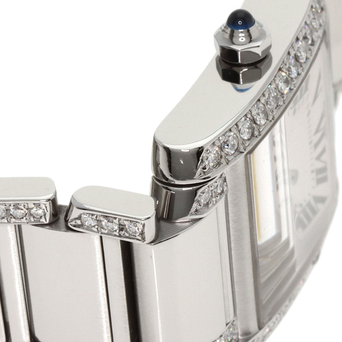 CARTIER Tank Française SM After Diamond Watches W51008Q3 Stainless Steel/Stainless Steel Ladies
