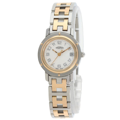 HERMES Clipper Nacre Watches CL4.221 Stainless Steel/SSxGP Ladies