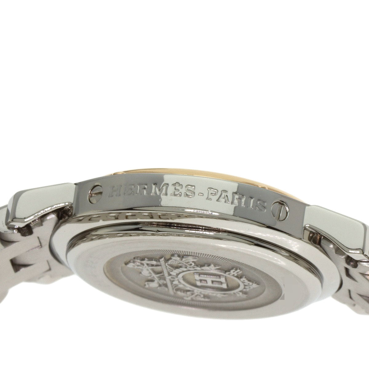 HERMES Clipper Nacre Watches CL4.221 Stainless Steel/SSxGP Ladies