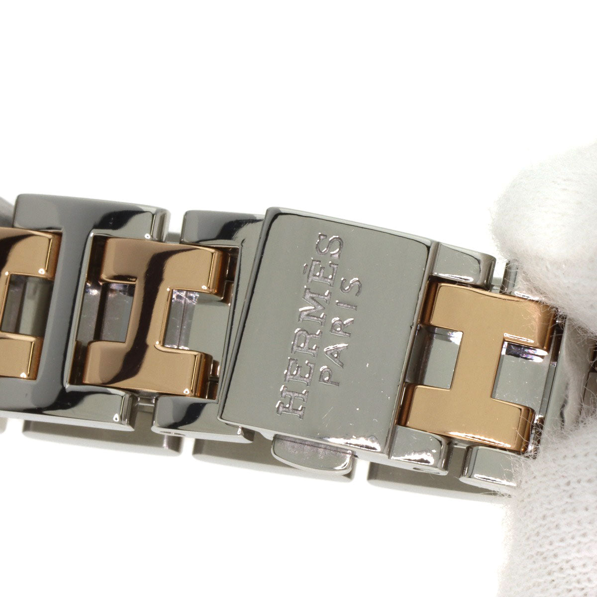 HERMES Clipper Nacre Watches CL4.221 Stainless Steel/SSxGP Ladies