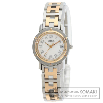 HERMES Clipper Nacre Watches CL4.221 Stainless Steel/SSxGP Ladies