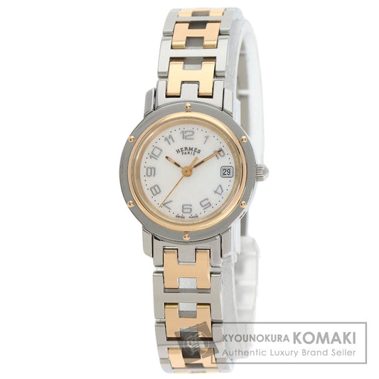 HERMES Clipper Nacre Watches CL4.221 Stainless Steel/SSxGP Ladies