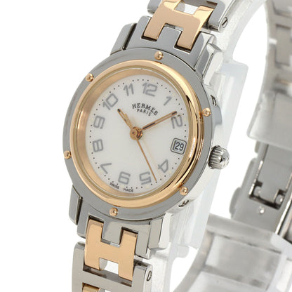 HERMES Clipper Nacre Watches CL4.221 Stainless Steel/SSxGP Ladies