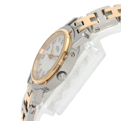 HERMES Clipper Nacre Watches CL4.221 Stainless Steel/SSxGP Ladies