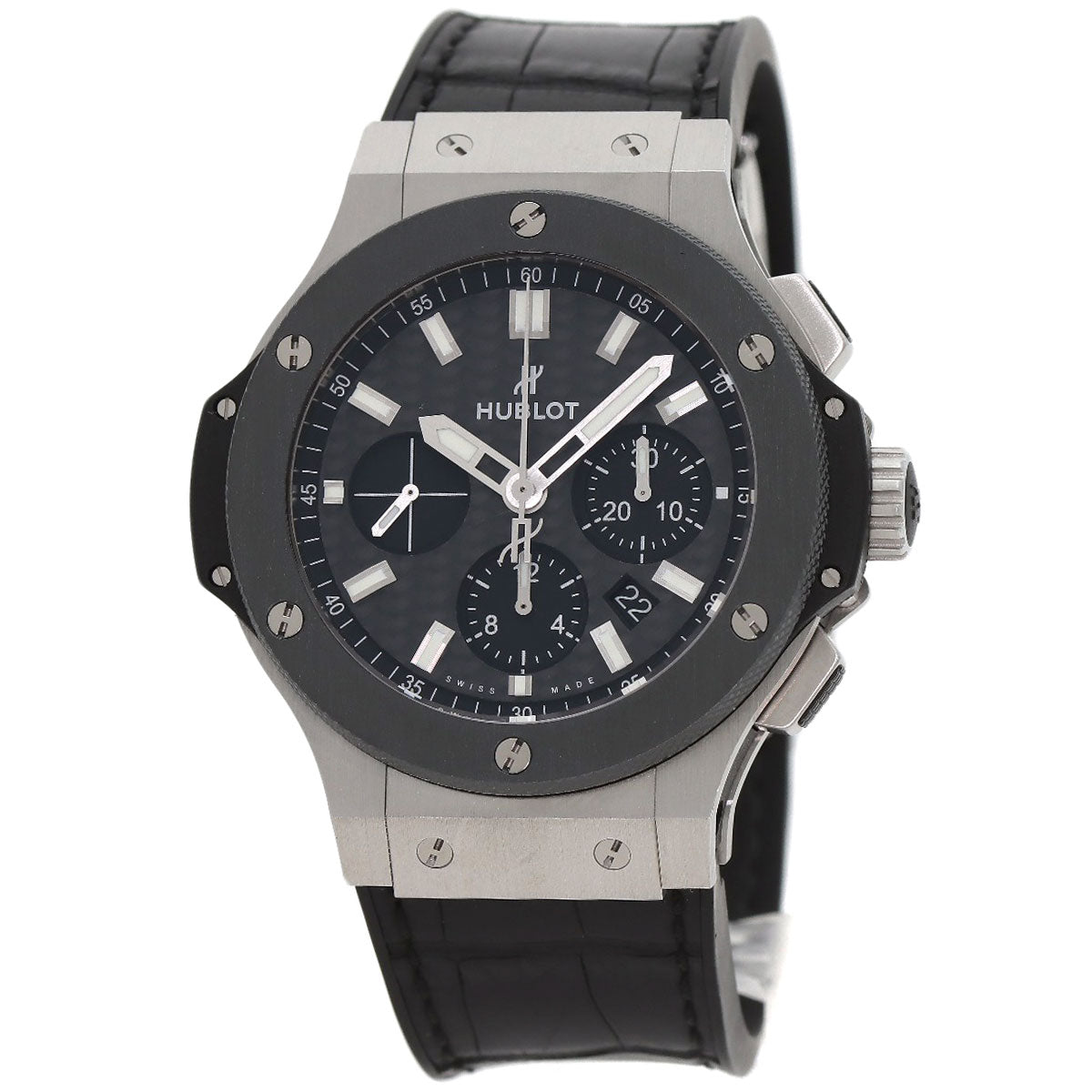 HUBLOT Big Bang Evolution Steel Ceramic Watches 301.SM.1770.RX Stainless Steel/Rubber x leather mens