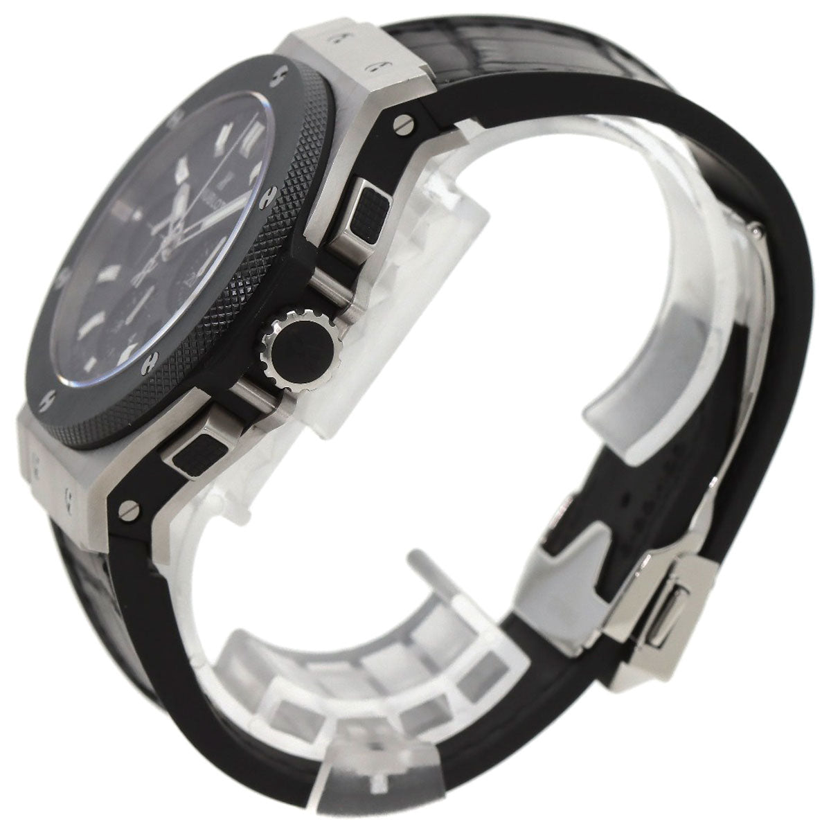 HUBLOT Big Bang Evolution Steel Ceramic Watches 301.SM.1770.RX Stainless Steel/Rubber x leather mens