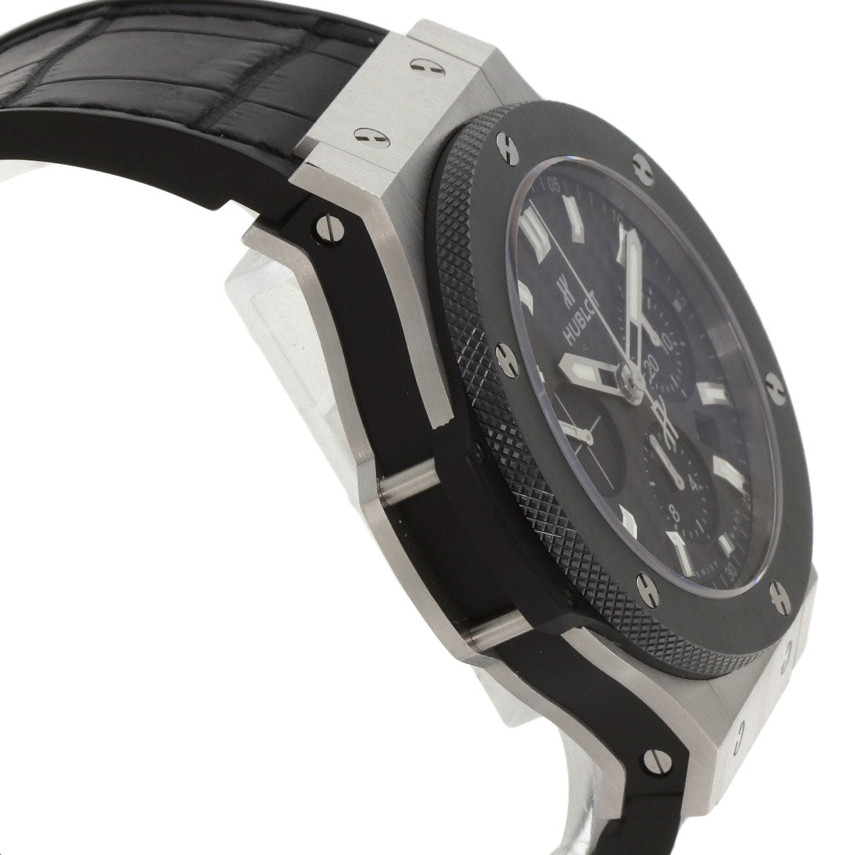 HUBLOT Big Bang Evolution Steel Ceramic Watches 301.SM.1770.RX Stainless Steel/Rubber x leather mens