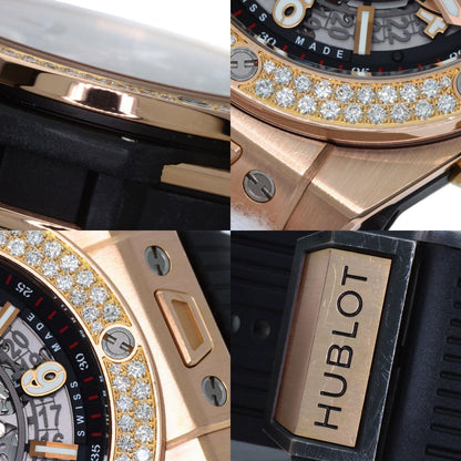 HUBLOT Big Bang Unico King Gold Diamond Watches 411.OX.1180.RX K18 Pink Gold/Rubber mens