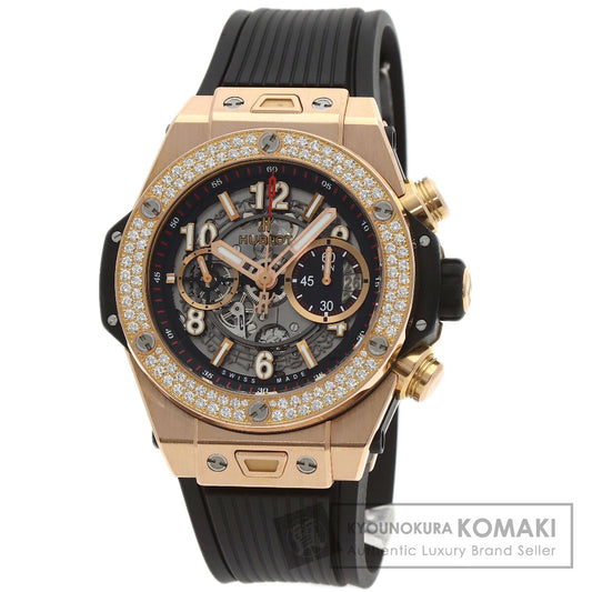 HUBLOT Big Bang Unico King Gold Diamond Watches 411.OX.1180.RX K18 Pink Gold/Rubber mens