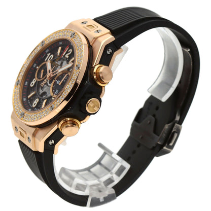 HUBLOT Big Bang Unico King Gold Diamond Watches 411.OX.1180.RX K18 Pink Gold/Rubber mens