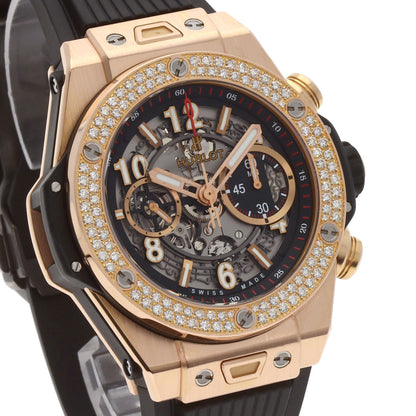 HUBLOT Big Bang Unico King Gold Diamond Watches 411.OX.1180.RX K18 Pink Gold/Rubber mens