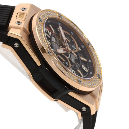 HUBLOT Big Bang Unico King Gold Diamond Watches 411.OX.1180.RX K18 Pink Gold/Rubber mens