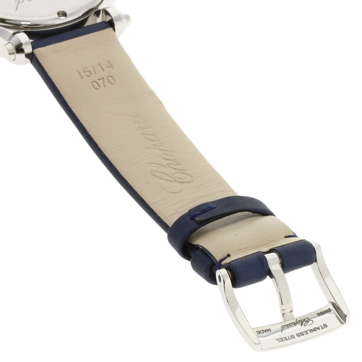 Chopard Happy Sports 3P Diamond Watches 27/8509 Stainless Steel/Satin x Leather Ladies