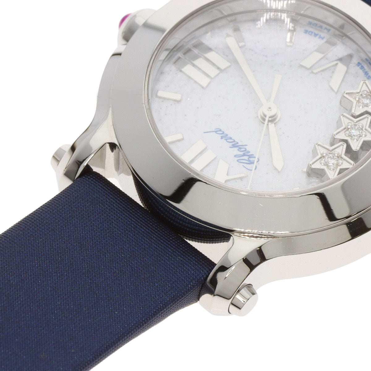 Chopard Happy Sports 3P Diamond Watches 27/8509 Stainless Steel/Satin x Leather Ladies