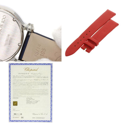 Chopard Happy Sports 3P Diamond Watches 27/8509 Stainless Steel/Satin x Leather Ladies