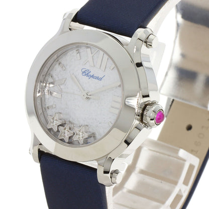 Chopard Happy Sports 3P Diamond Watches 27/8509 Stainless Steel/Satin x Leather Ladies