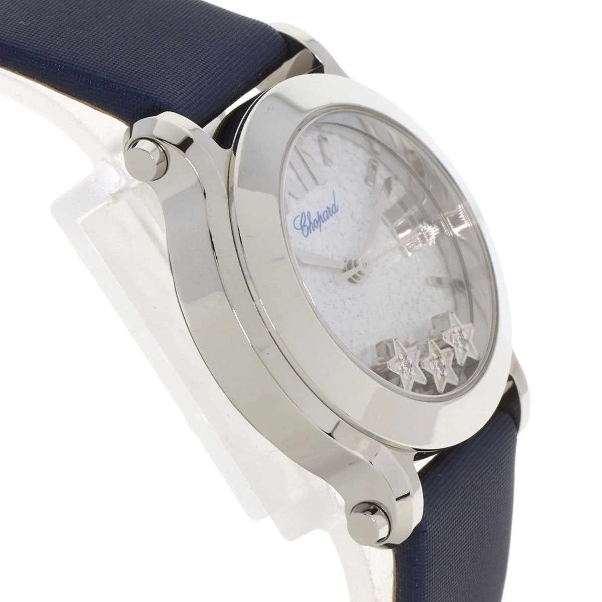 Chopard Happy Sports 3P Diamond Watches 27/8509 Stainless Steel/Satin x Leather Ladies