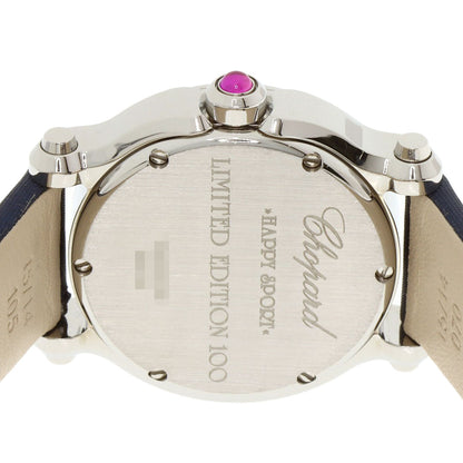 Chopard Happy Sports 3P Diamond Watches 27/8509 Stainless Steel/Satin x Leather Ladies