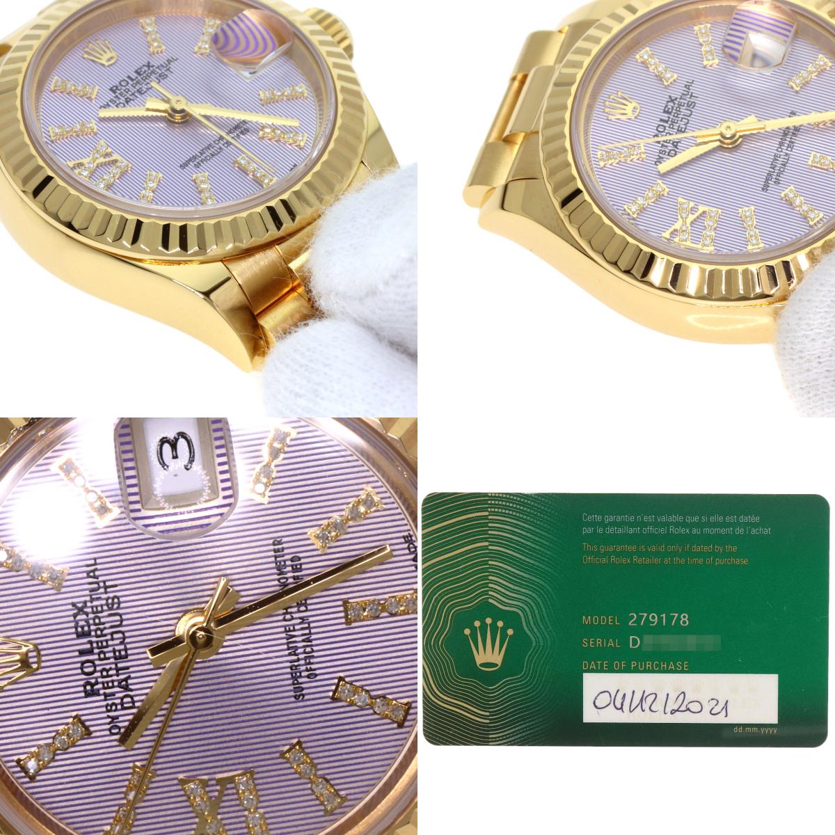 ROLEX Datejust Lilac Tapestry Diamond Index Watches 279178G K18 Yellow Gold/18K Yellow Gold Ladies