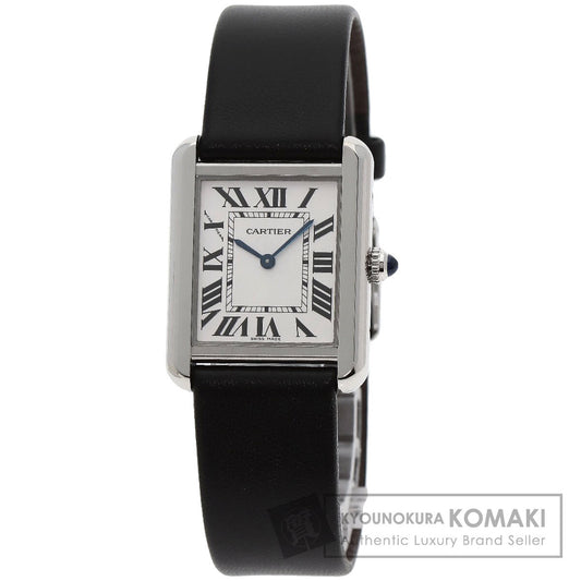 CARTIER Tank solo SM Watches WSTA0030 Stainless Steel/Leather Ladies