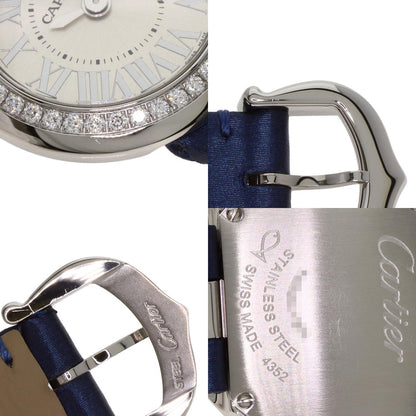 CARTIER Ballon Blanc 1" Watches W4BL0002 Stainless Steel/Leather Ladies