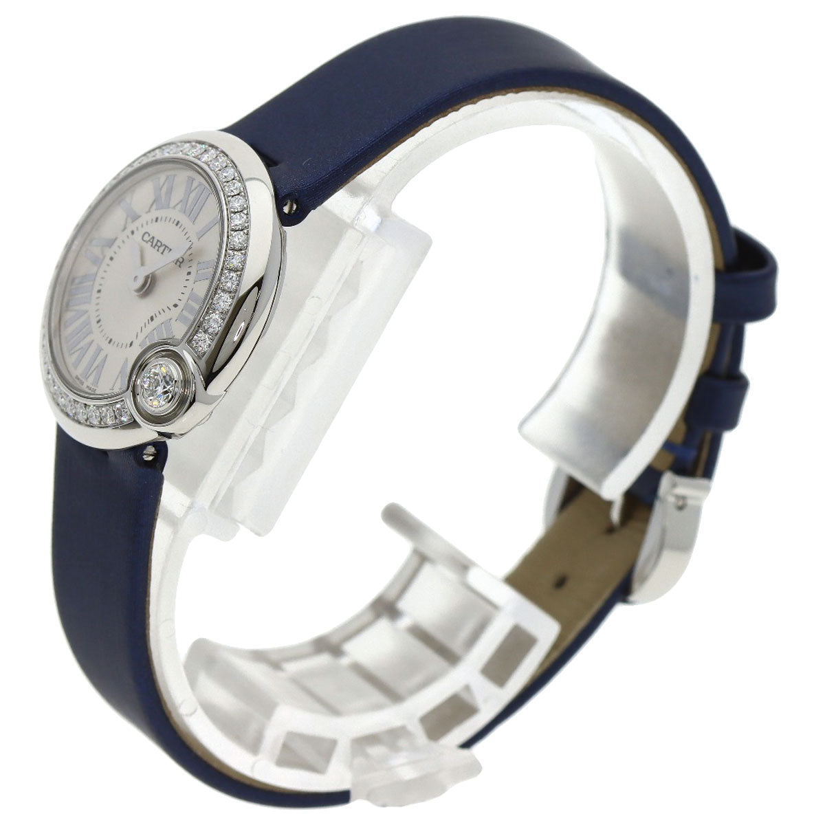 CARTIER Ballon Blanc 1" Watches W4BL0002 Stainless Steel/Leather Ladies