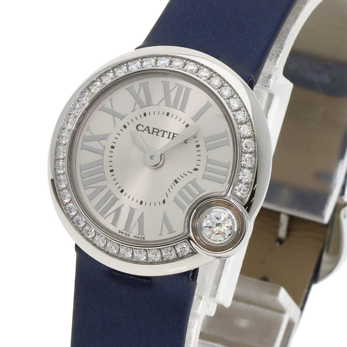 CARTIER Ballon Blanc 1" Watches W4BL0002 Stainless Steel/Leather Ladies
